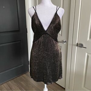 Elegant Black and Gold Mini Dress